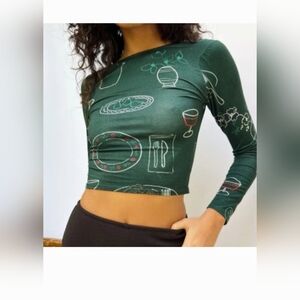 Lisa Says Gah Rowan top in Table Forest Green